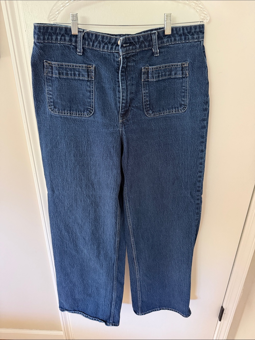 Classic Wide-Leg Trouser Jeans - Dark Blue